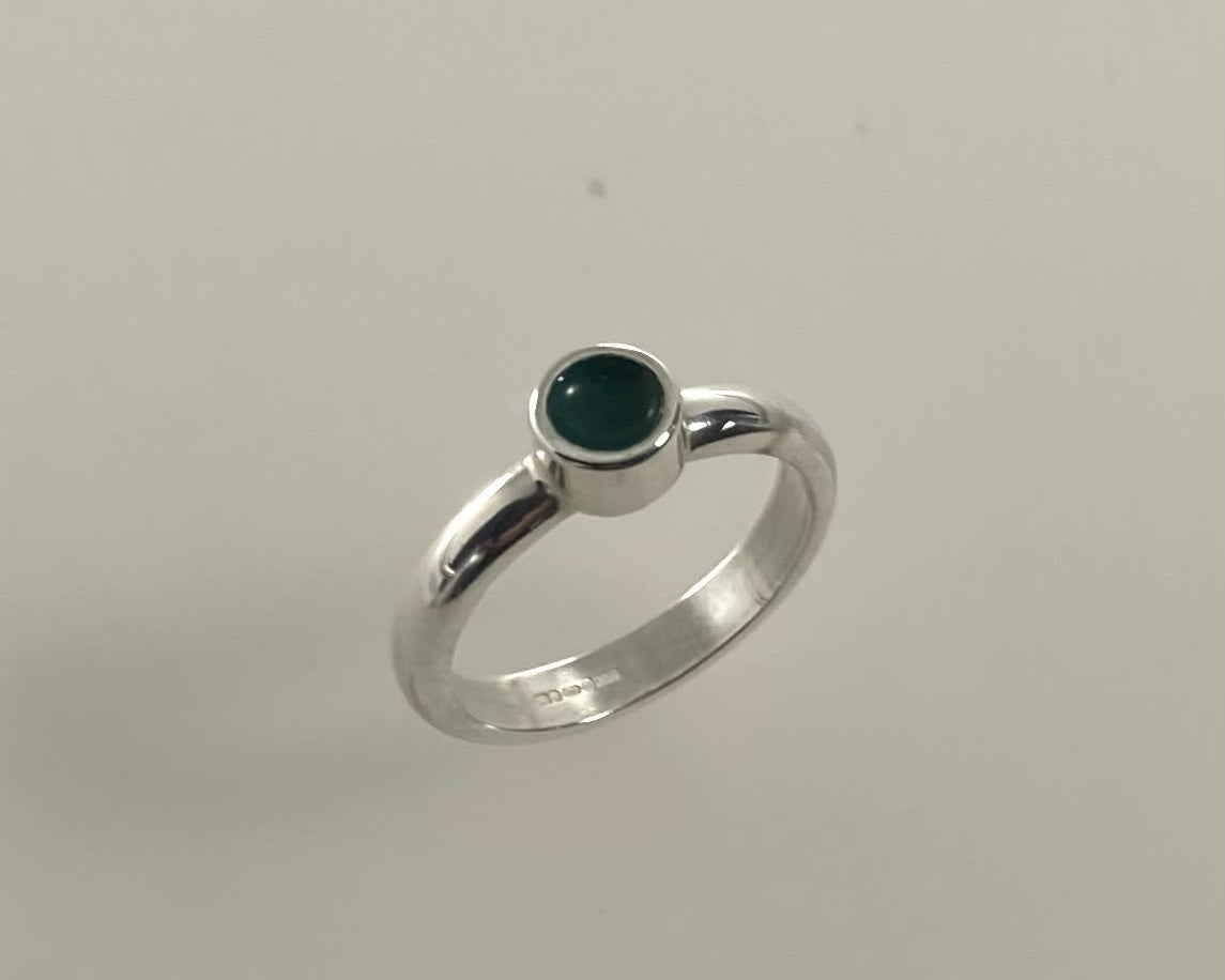 Round collet 6mm wide Tribute ring with Diamond dust in resin on a 3mm wide band