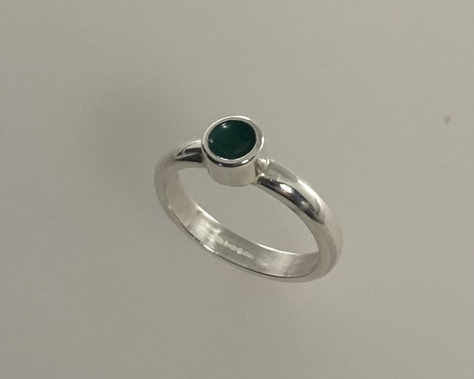 Round collet 6mm wide Tribute ring with Diamond dust in resin on a 3mm wide band