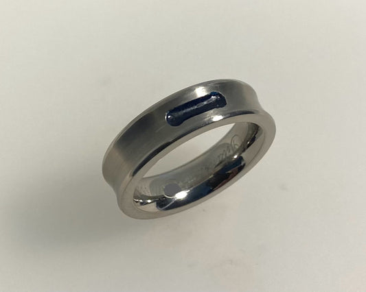 Concave titanium ashes in resin ring