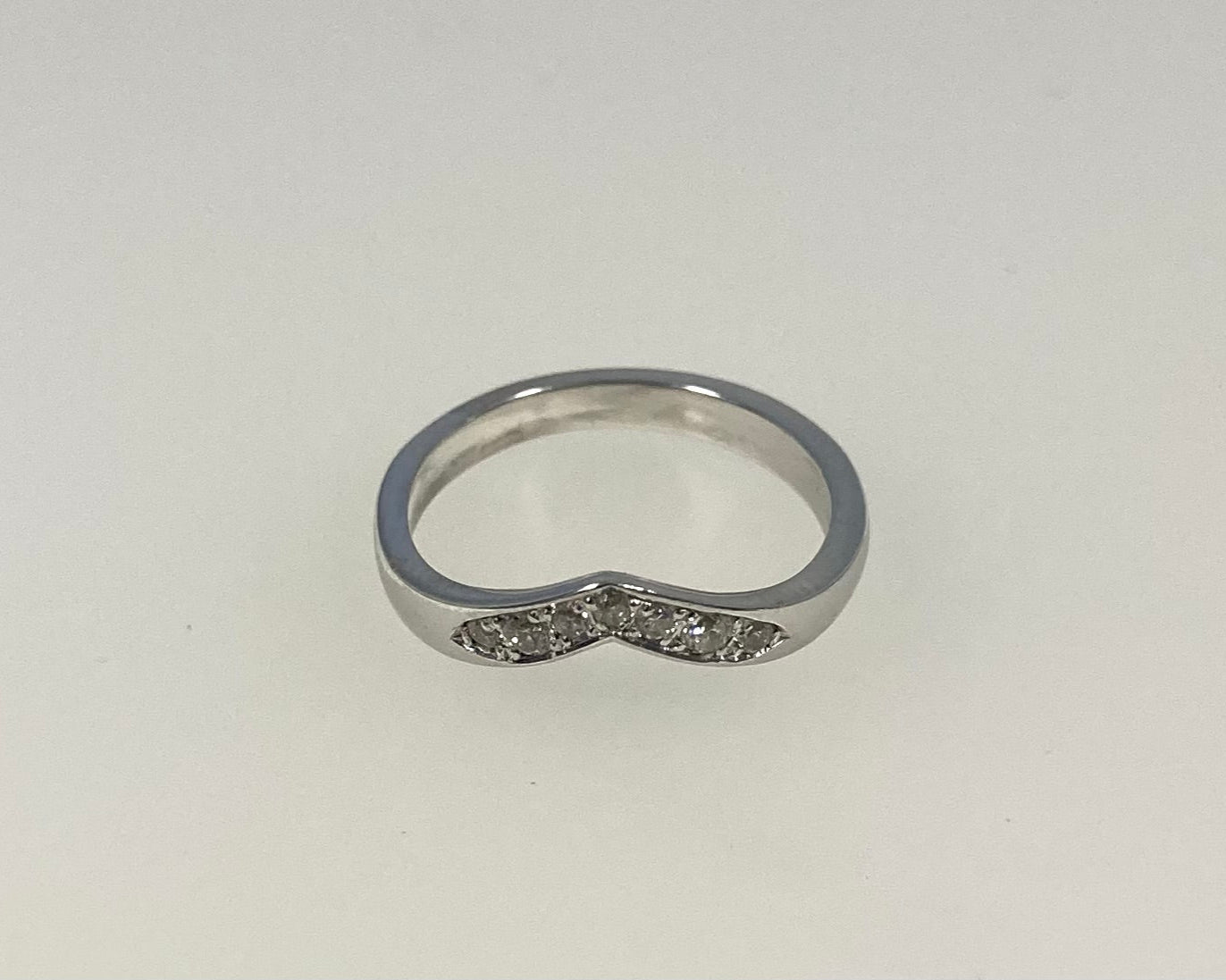 Wishbone pavé set 3mm wide soft flat ring with hidden ashes inside shank