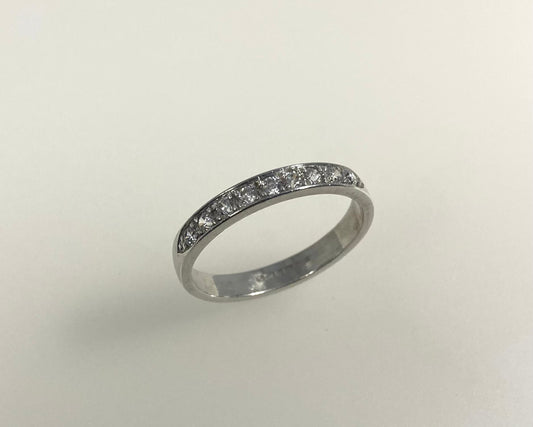 Eternity style pavé set 3mm wide ring with hidden ashes inside shank