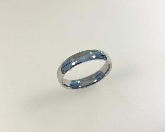 Wedding style 5mm wide D-shape plus court ring with ashes hidden inside shank