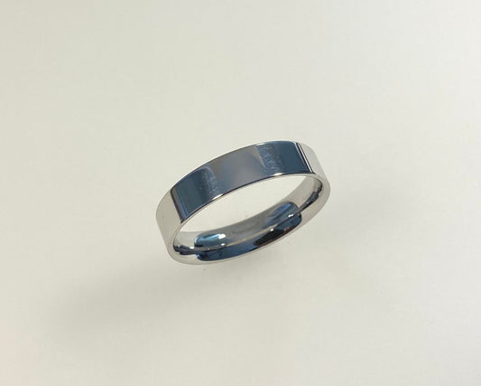 Wedding style 5mm wide flat profile with hidden ashes inside shank