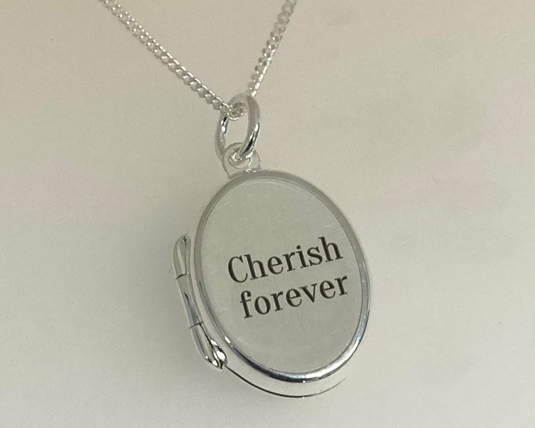 Delicate diamonds and ruby set 3mm wide D-shaped ring with hidden ashes inside shank