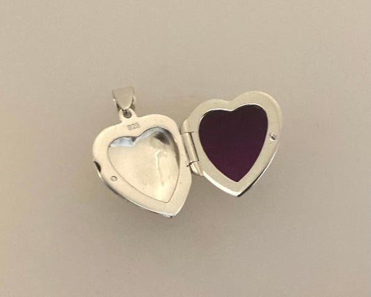 Large marcasite Stirling Silver locket with ashes mixed with resin plus chain