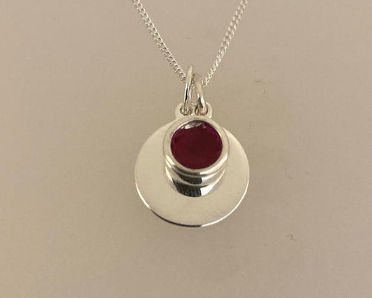Stirling silver pendant drop and disc