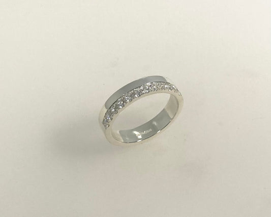 Castle on edge set design 4mm wide ring with hidden Ashes inside shank