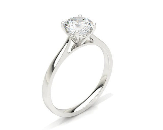 Solitaire 4 claw set Brillant cut 3/4 carat VSI quality certificated diamond (lab) with hidden ashes inside shank