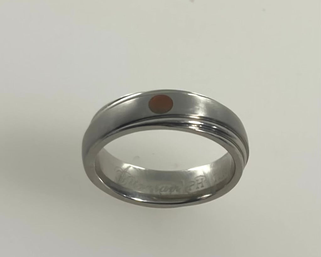 Titanium ashes in resin ring