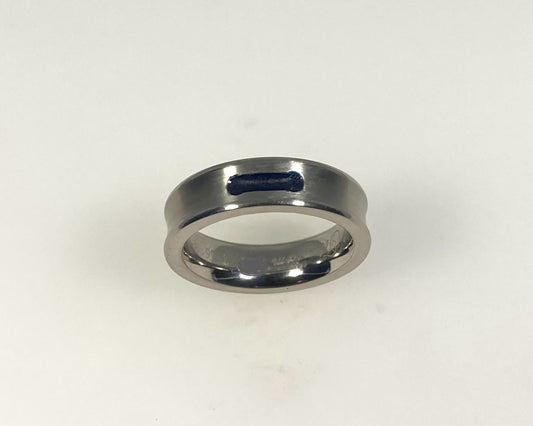 Concave titanium ashes in resin ring