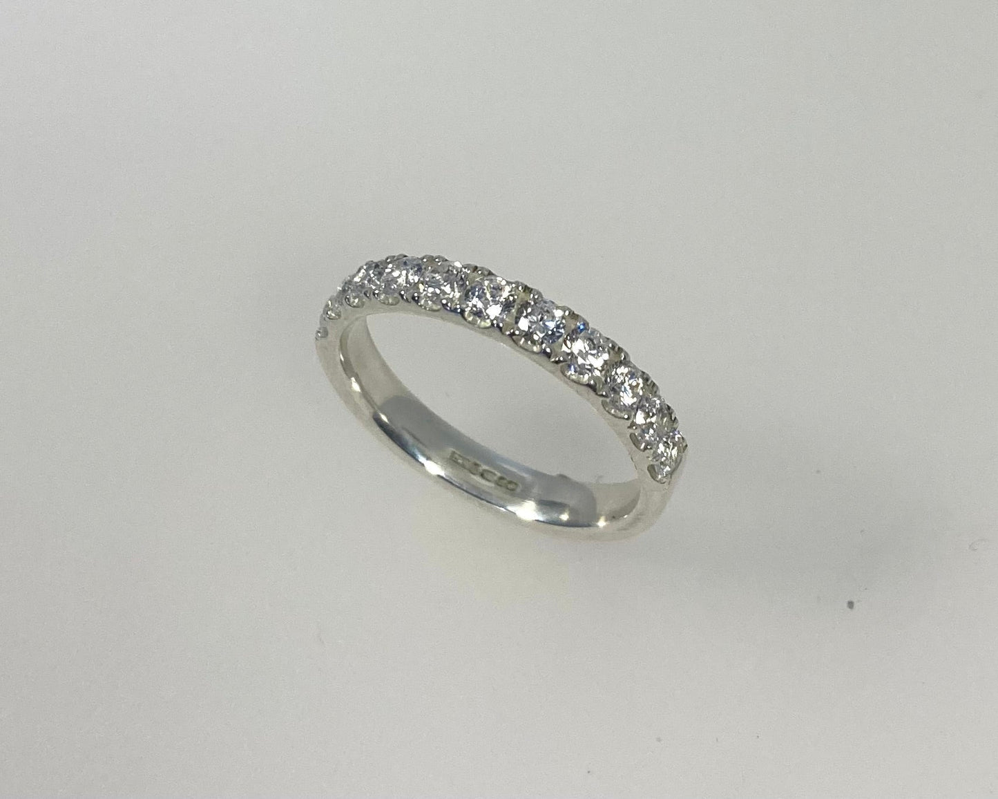 Eternity Castle set design 3mm wide ring with hidden ashes inside shank