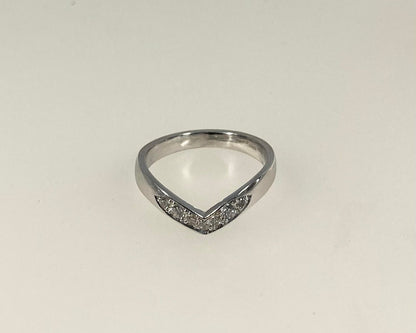 Wishbone pavé set 3mm wide soft flat ring with hidden ashes inside shank