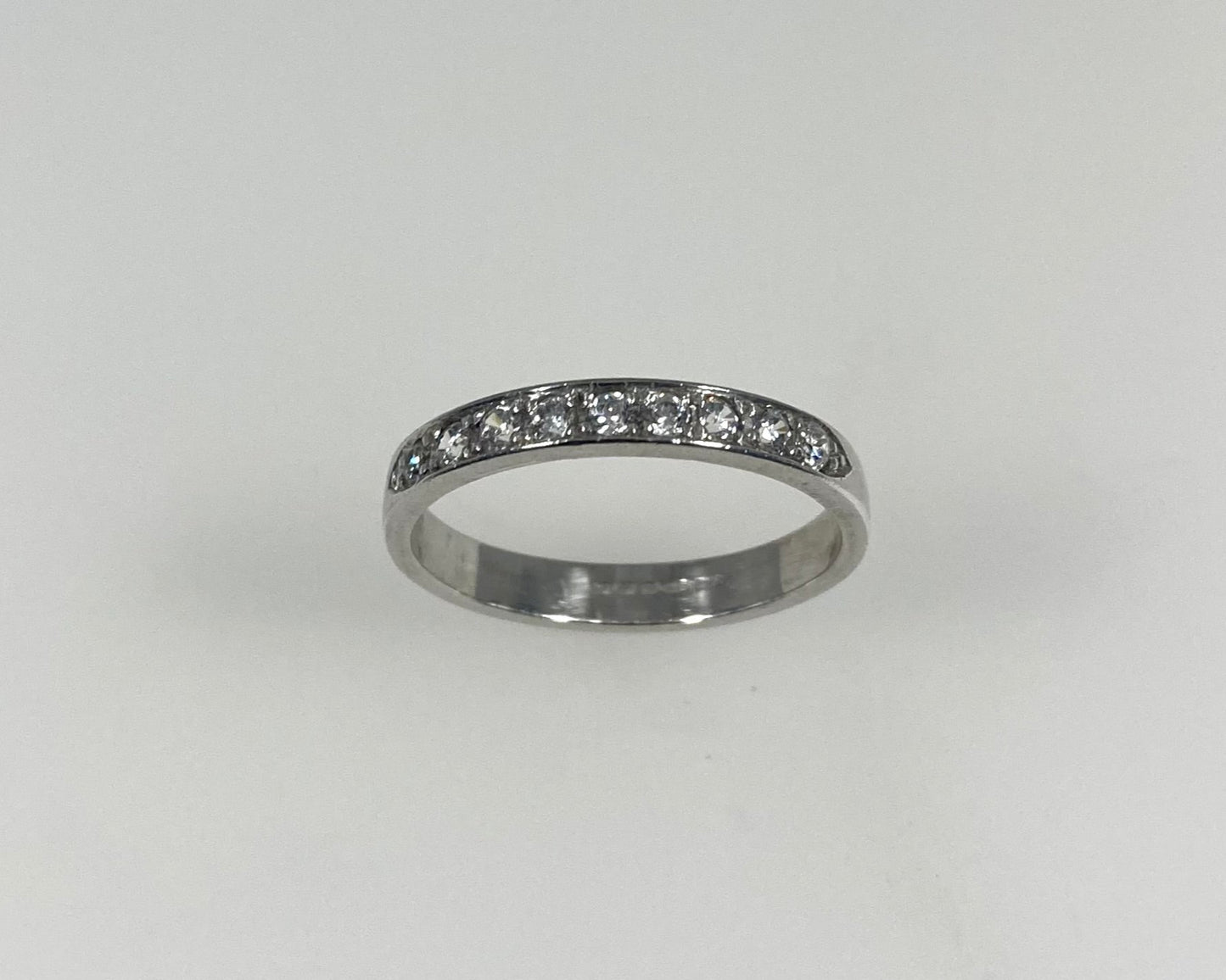 Eternity style pavé set 3mm wide ring with hidden ashes inside shank