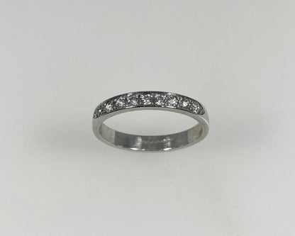 Eternity style pavé set 3mm wide ring with hidden ashes inside shank