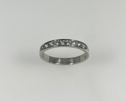 Eternity style pavé set 3mm wide ring with hidden ashes inside shank