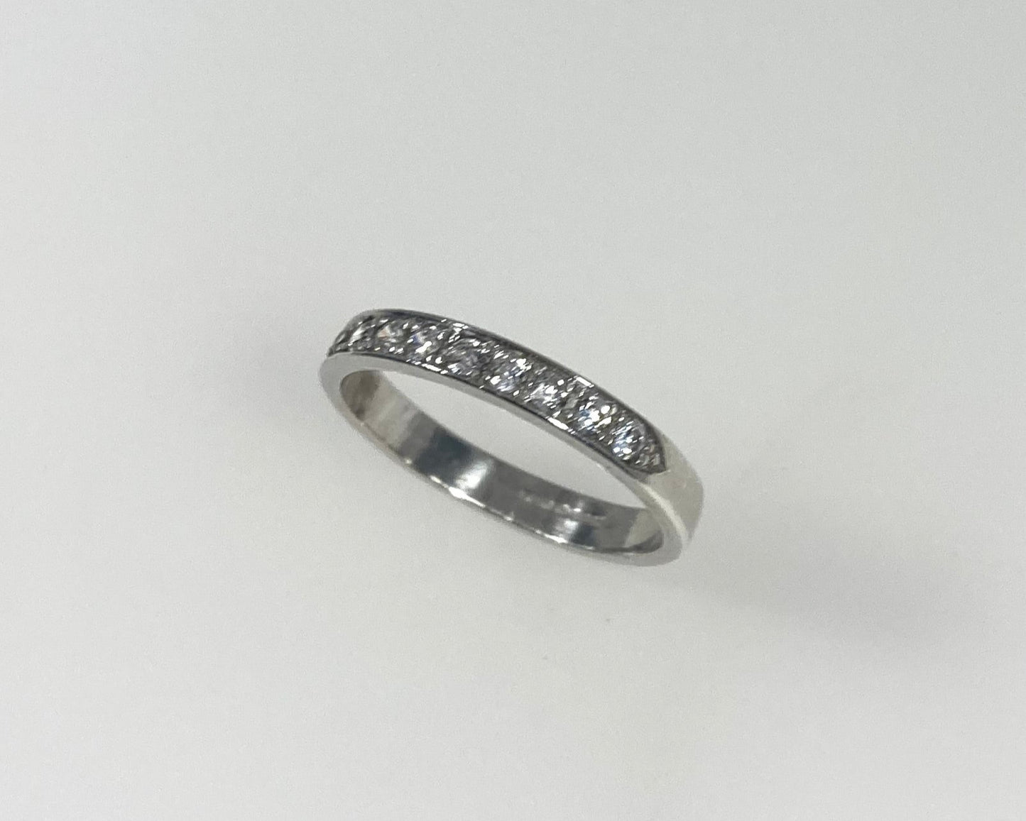 Eternity style pavé set 3mm wide ring with hidden ashes inside shank