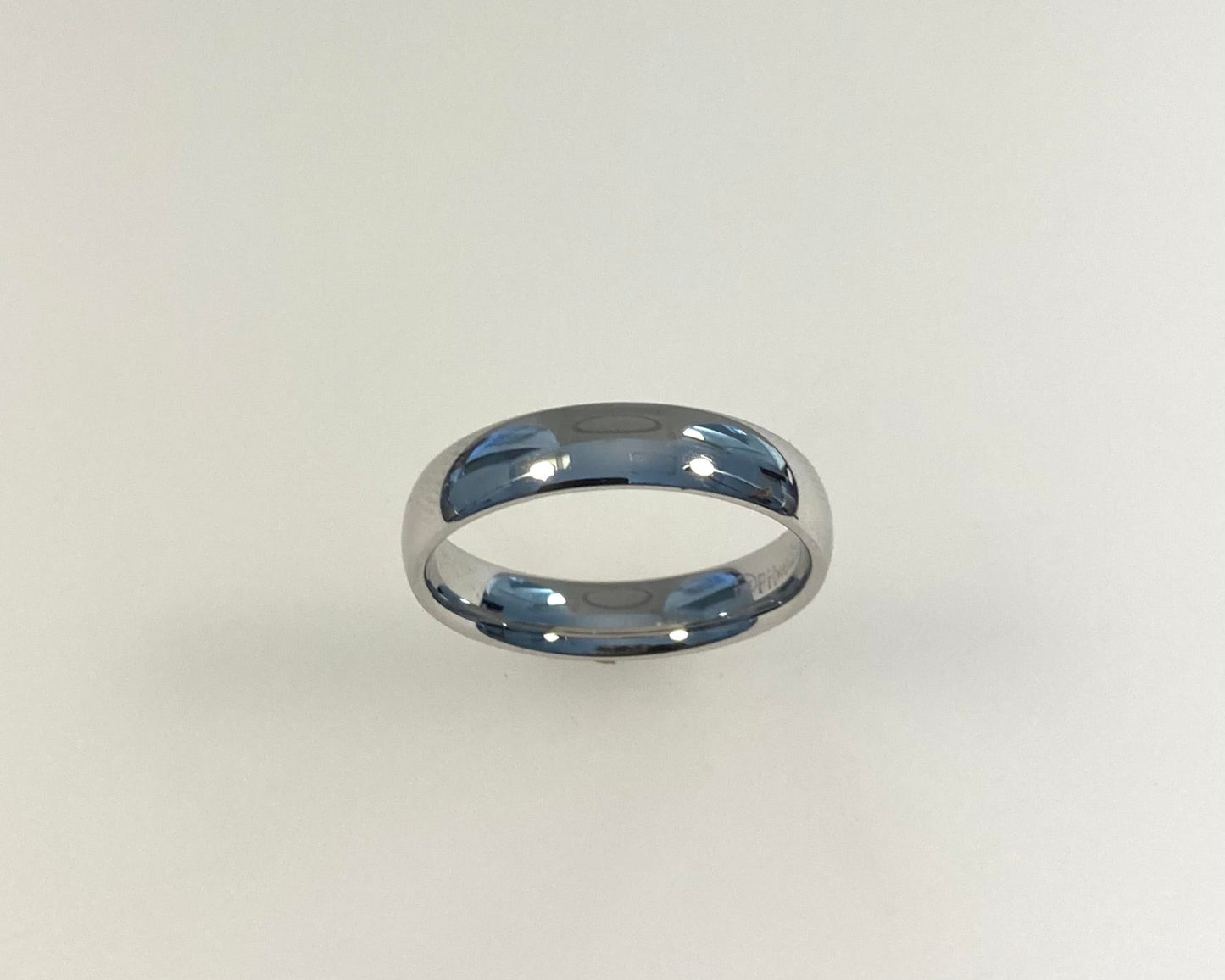 Wedding style 5mm wide D-shape plus court ring with ashes hidden inside shank