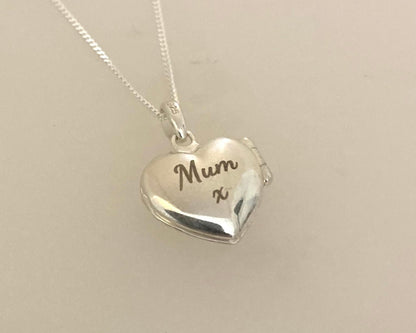 Hammered Heart Stirling silver locket with ashes mixed with resin plus chain