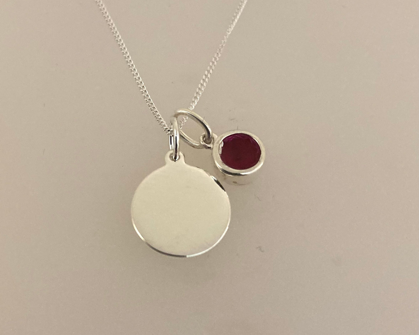 Stirling silver pendant drop and disc
