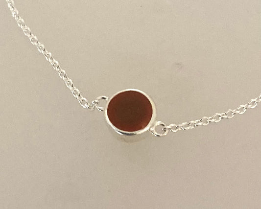 Delicate Stirling Silver bracelet 5mm collet with Ashes and resin