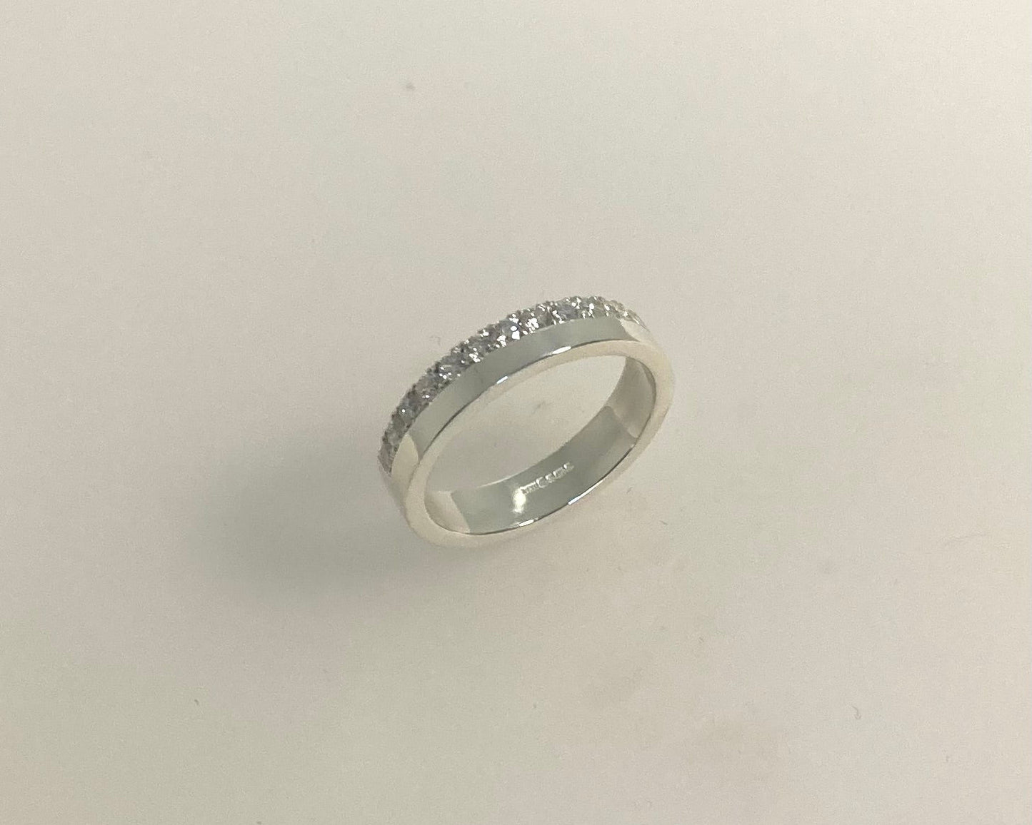 Castle on edge set design 4mm wide ring with hidden Ashes inside shank