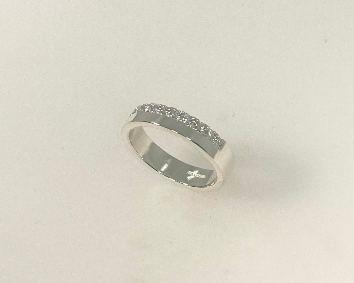 Castle on edge set design 4mm wide ring with hidden Ashes inside shank