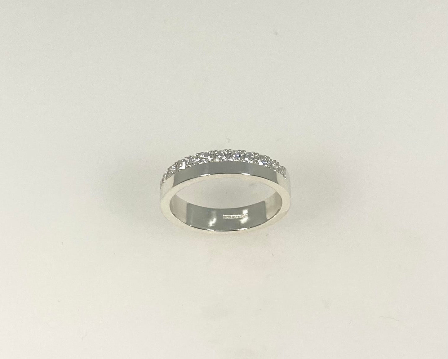 Castle on edge set design 4mm wide ring with hidden Ashes inside shank