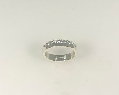 Castle on edge set design 4mm wide ring with hidden Ashes inside shank