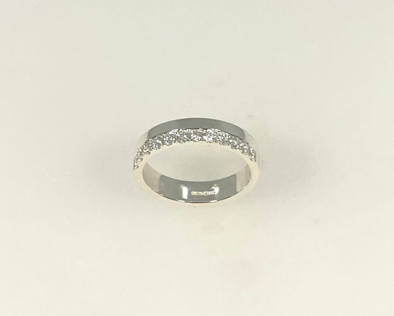 Castle on edge set design 4mm wide ring with hidden Ashes inside shank