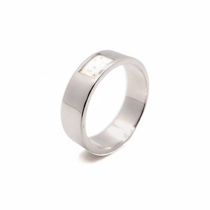 Classic Flat Profile Memorial Ring – Sterling Silver with Ashes in Resin