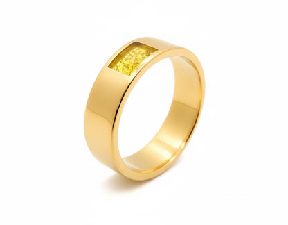 Classic Flat Profile Memorial Ring – Sterling Silver with Ashes in Resin